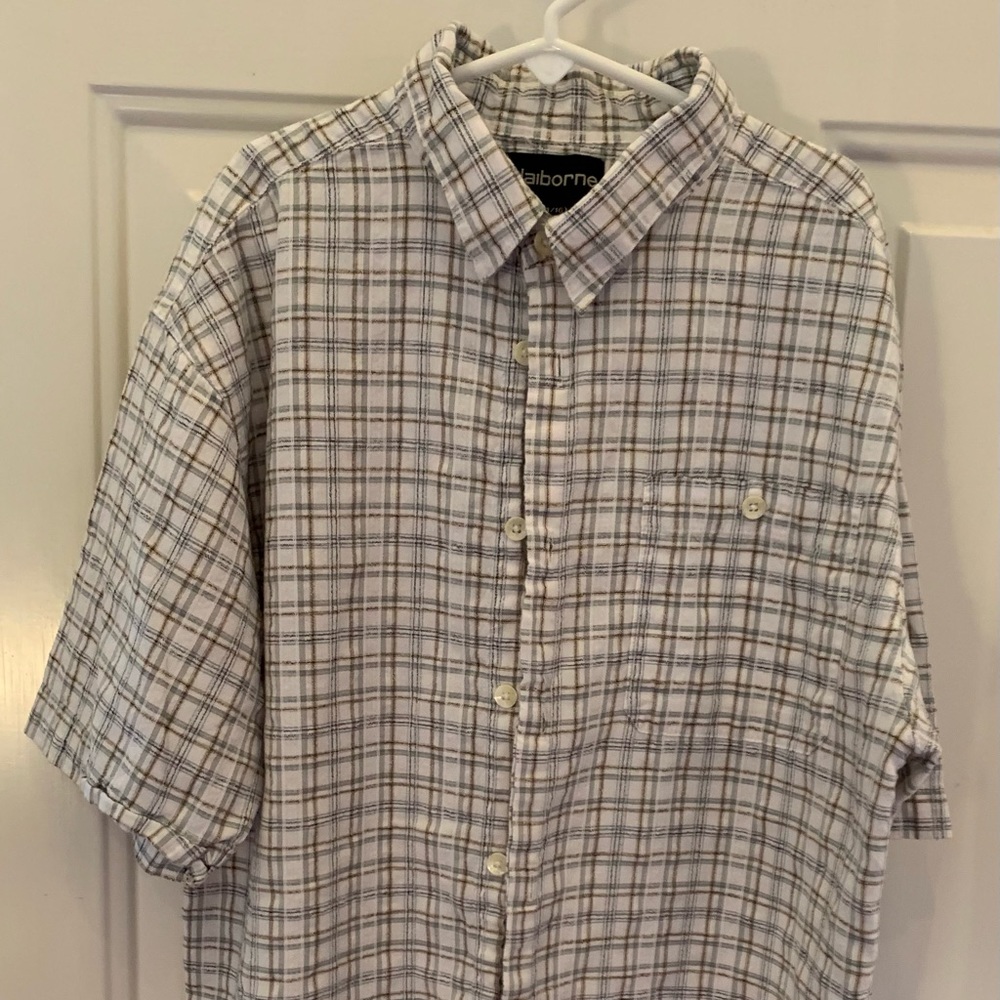 Claiborne Boys Plaid Dress Shirt